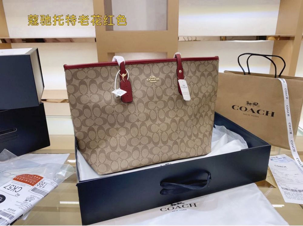 حقيبة تسوق وكتف نسائية فاخرة Coach City Tote in Signature Canvas_thumbnail_1