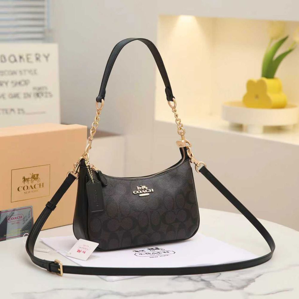 حقيبة كتف وكروس نسائية فاخرة Coach Teri Shoulder Bag in Signature Canvas_thumbnail_1